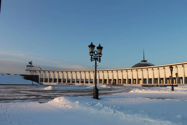 Winter Moscow Square Flashlight — Stock Photo, Image