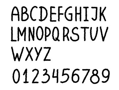 Sayılı el yazması kabarcık yazı tipi