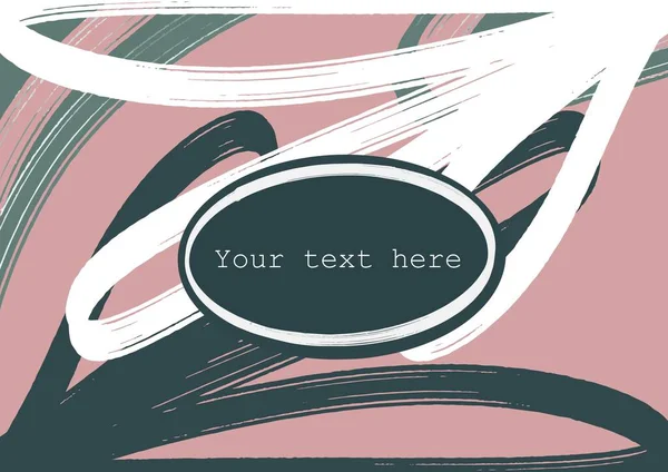 Metin yeşil ve pembe için el çizimi vektör çiçekli arkaplan