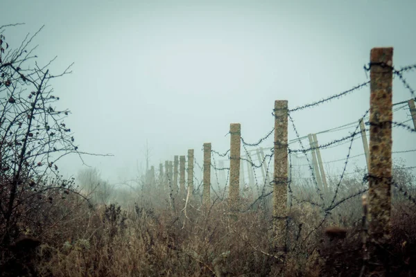 Valla Abandonada Zona Exclusión — Foto de Stock