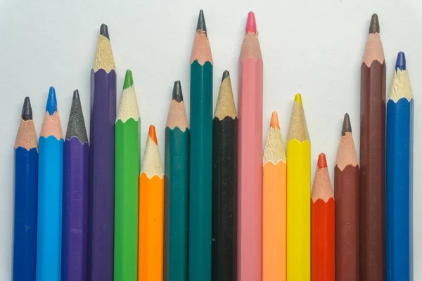 Crayons Couleur Sur Fond Blanc — Photo