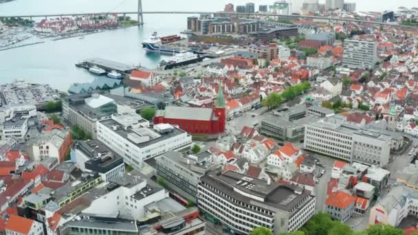 Schöne Luftaufnahme Von Stavanger — Stockvideo