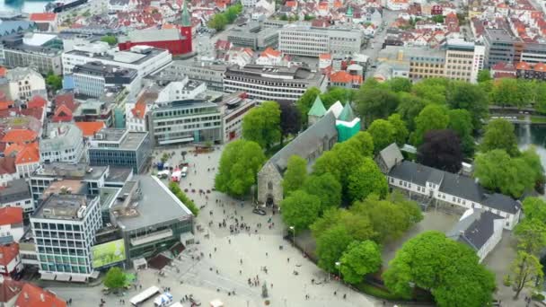 Vacker Antenn Utsikt Över Stavanger — Stockvideo