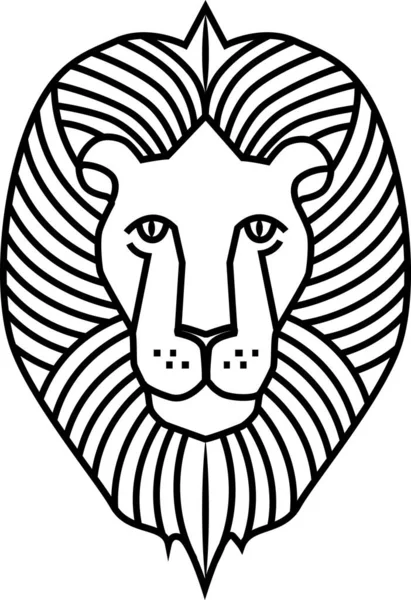 Tête Lion Lion Illustration Vectorielle Lignes Astrologie — Image vectorielle