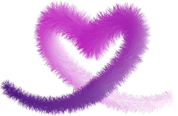 Sevgililer Günü aşk sembolünün kürk kalp vektör görüntüsü — Stok Vektör