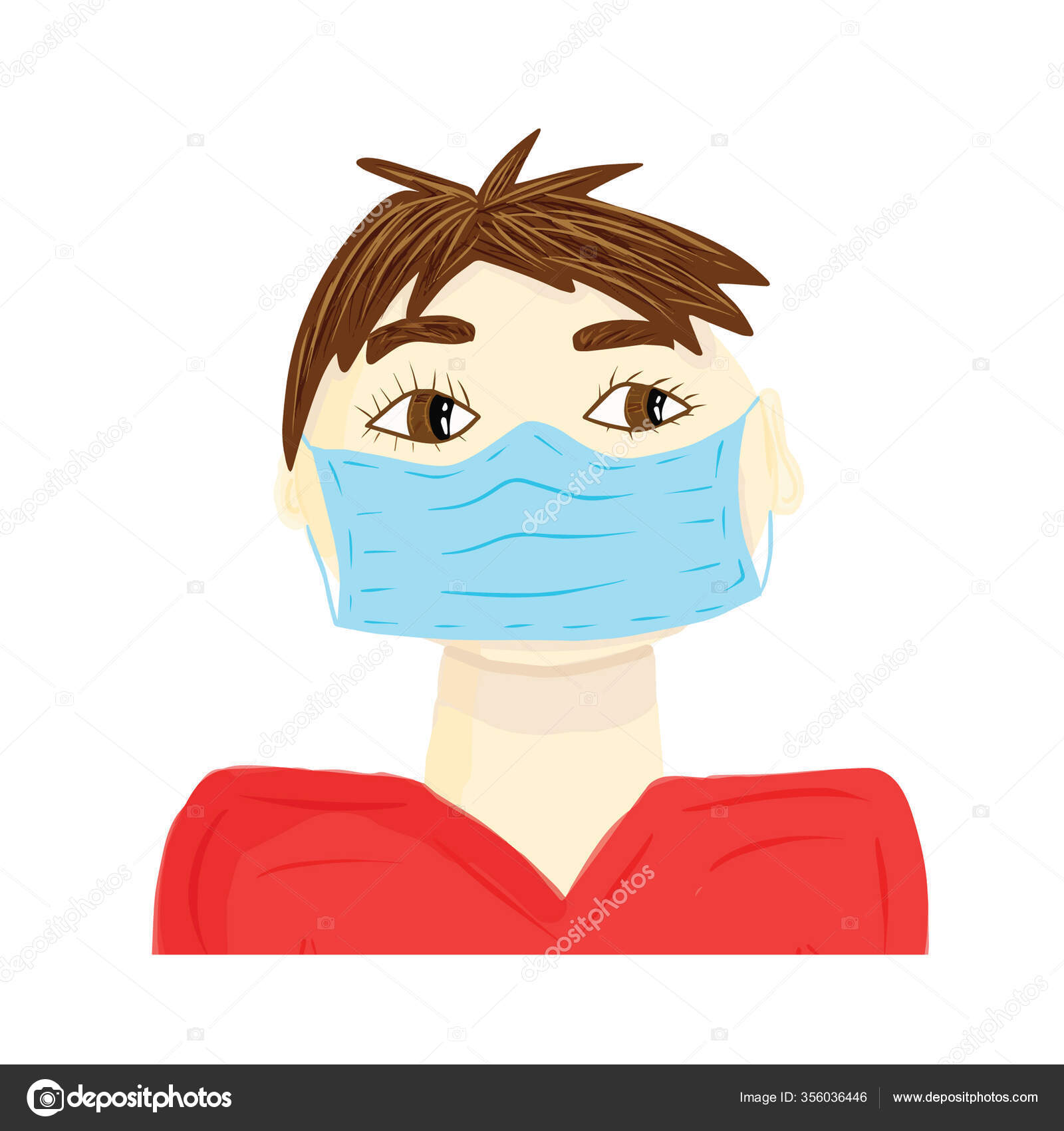 Cartoon a white mask or color Royalty Free Vector Image