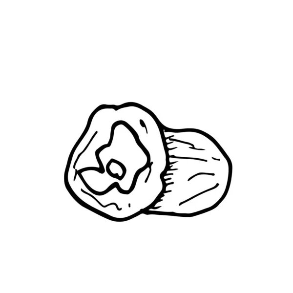 Смачний Одиночний Попкорн Ізольований Білому Тлі Проста Намальована Рука Векторна — стоковий вектор