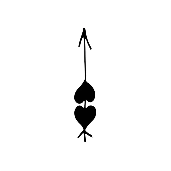 Amour Flèche Simple Avec Coeur Pour Arc Avec Décoration Illustration — Image vectorielle