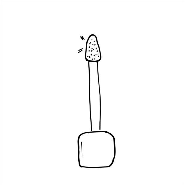 Applicateur Pinceau Maquillage Lipgloss Isolé Sur Fond Blanc Illustration Vectorielle — Image vectorielle