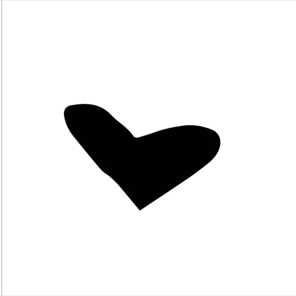 Corazón Contorno Negro Aislado Sobre Fondo Blanco Ilustración Vectorial Dibujada — Vector de stock