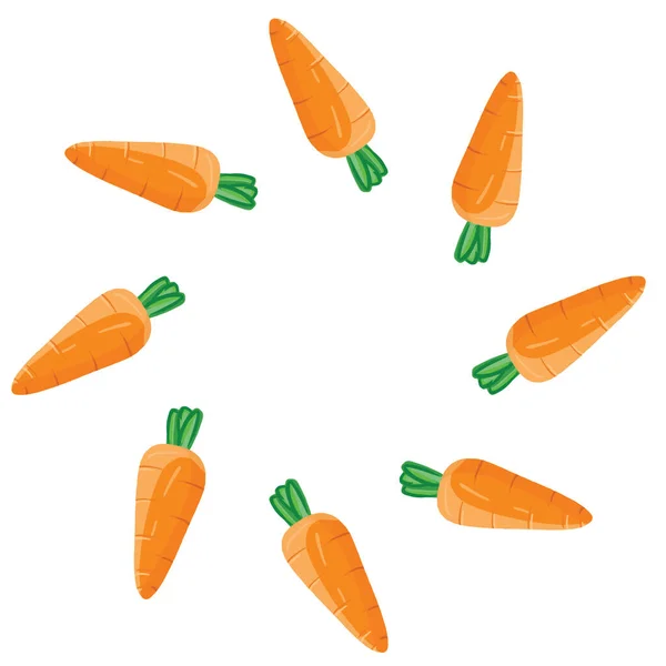 Ramka Wykonana Świeżego Smacznego Warzywa Marchewkowego Białym Przestrzenią Kopiowania Ilustracja — Wektor stockowy