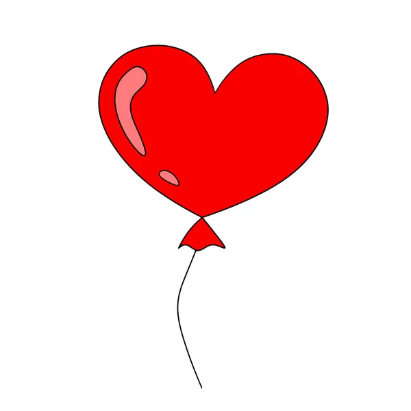 Globo Rojo Forma Corazón Como Símbolo Del Amor Los Sentimientos — Vector de stock
