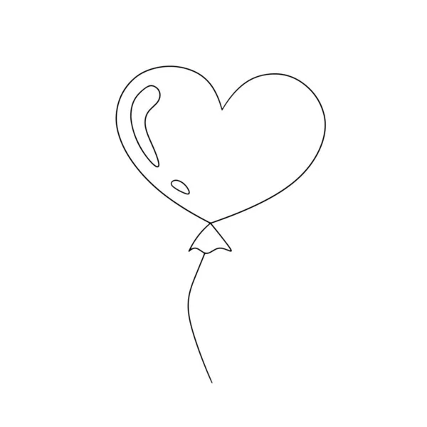 气球形状的心形作为爱情 感情的象征 情人节礼物 简单的矢量插图在涂鸦卡通风格 印刷品 贺卡的基本内容 — 图库矢量图片