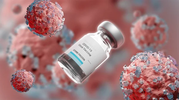 Covid Vaccine Omgivet Virusceller Gør Stock-billede