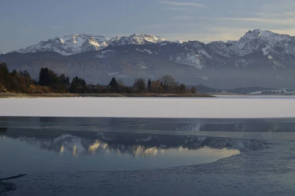 Paisaje Invernal Los Alpes Alemanes Bavarianos — Foto de Stock