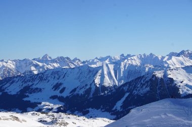 Bavyera Alman Alplerinde kış manzarası
