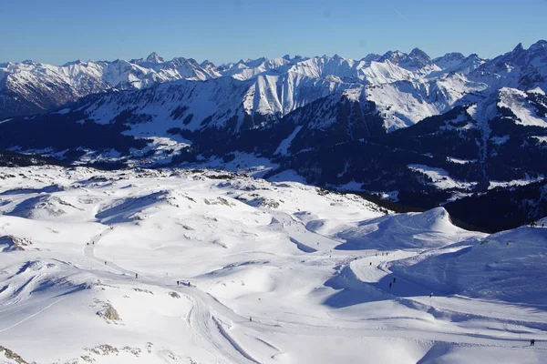 Paisagem Inverno Nos Alpes Alemães Bávaros — Fotografia de Stock