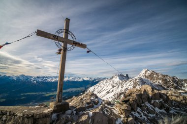 Nordkette Dağı 'nın zirvesinde, Tyeol, Innsbruck, Avusturya.