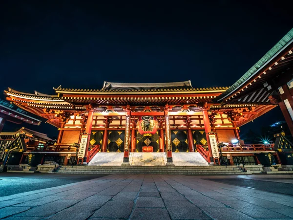 Senso Tempel Huvudbyggnad Natten Asakusa Japan Oktober 2018 — Stockfoto