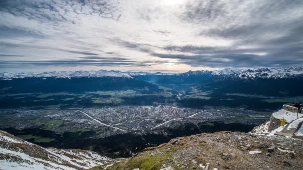 Λήξη Του Χρόνου Του Nordkette Innsbruck Austria Στατική Κάμερα Shot — Αρχείο Βίντεο