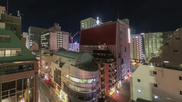 Вночі Темпес Центру Міста Кобе Від Вечора Світанку Наступного Ранку — стокове відео