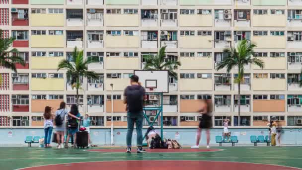 Timelapse Montón Turistas Hipster Vienen Visitar Tomar Fotos Choi Hung — Vídeo de stock