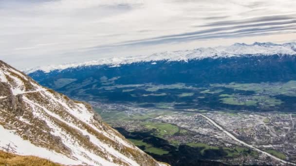 Zeitraffer Der Nordkette Innsbruck Österreich Kamera Von Links Nach Rechts — Stockvideo