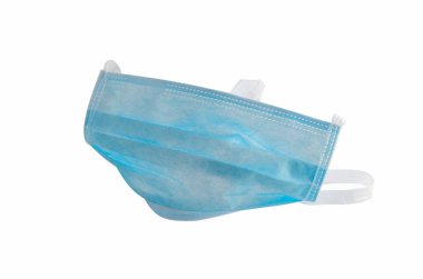 Koronavirüsü önle. Tıbbi maske, beyaz arka planda izole edilmiş tıbbi koruyucu maske..