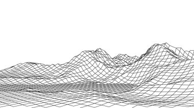 Dijital çokgen kablo çerçevesi. Vektör ağ illüstrasyonu .