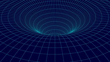 Tel çerçeve vektör tüneli. 3D solucan deliği.