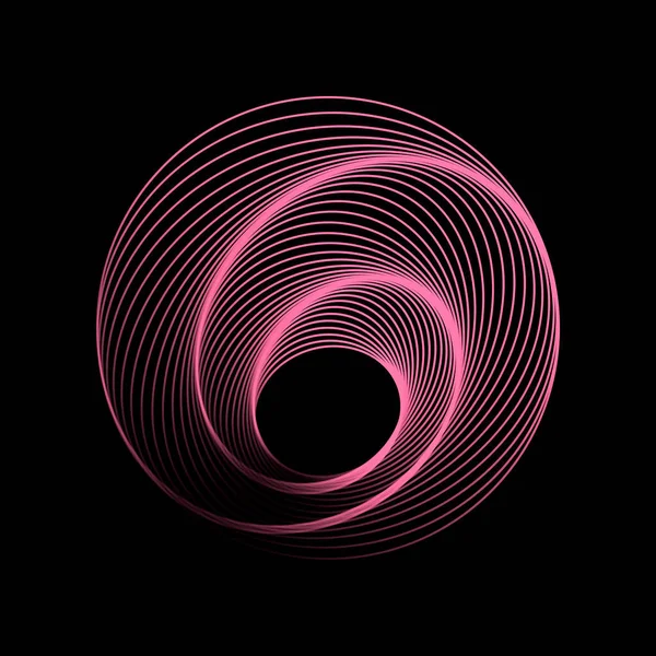 Twisted rosa abstrato wireframe túnel. Vetor espiral colorido . —  Vetores de Stock