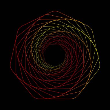 Soyut fraktal altıgen. Vektör illüstrasyonu.