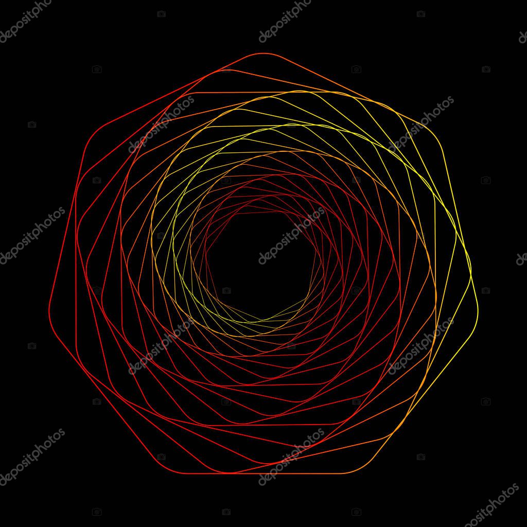 Abstract fractal hexagon. Vector illustration.