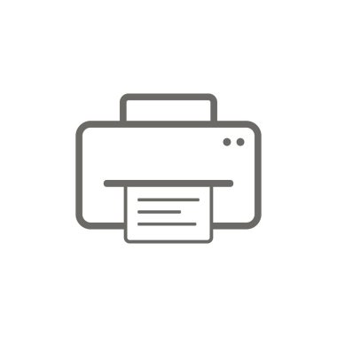 Yazıcı, tarayıcı ve kağıt doğrusal olarak. Vektör EPS 10