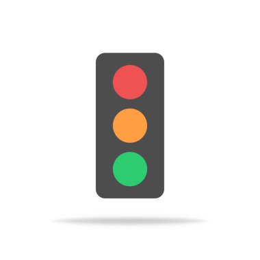 Düz tasarımda trafik ışığı kavşakta hızı düzenlemek için. İzole sokak lambası. Vektör EPS 10