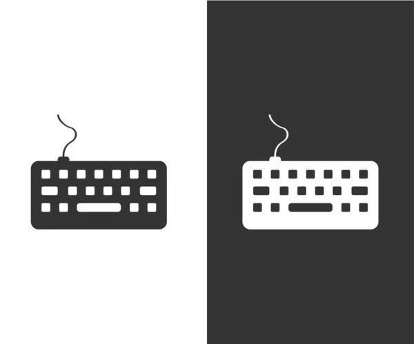 白色和黑色的键盘 最低限度的 平坦的 用按钮或键打字 病媒Eps — 图库矢量图片