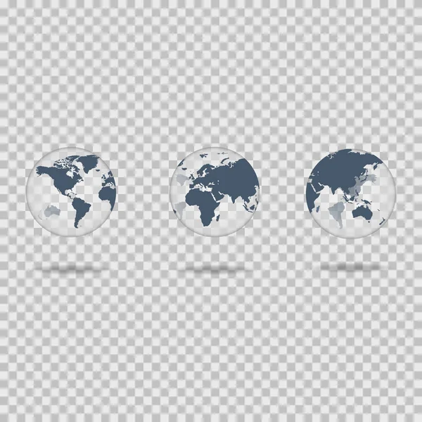 Weltkarte Realistischen Stil Mit Schatten Globus Der Welt Vektor Eps — Stockvektor
