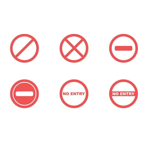 平面设计中的一组限制标志 禁止入内和停车标志 病媒Eps — 图库矢量图片