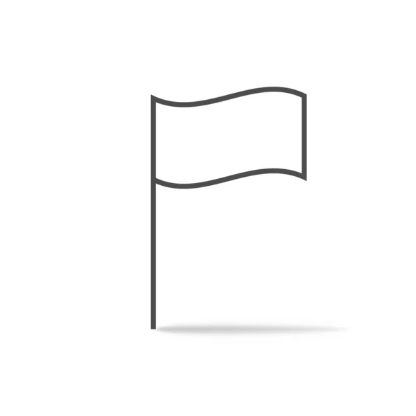 Icono Bandera Ondeante Con Sombra Estilo Aislado Sencillo Vector Eps — Vector de stock