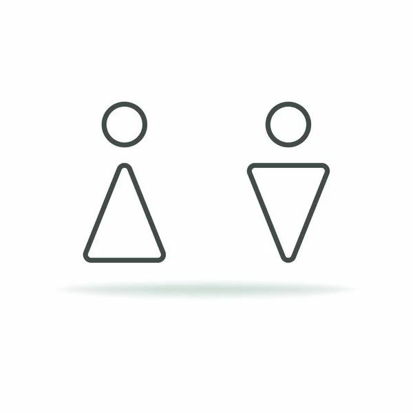 Restroom Men Women Public Place Washroom Icons Set Vector Eps — Stock Vector