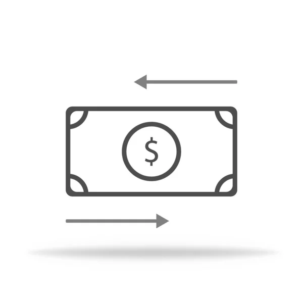 Εικονίδιο Ανταλλαγής Νομισμάτων Μεταφορά Χρημάτων Μέσω Τράπεζας Νόμισμα Του Δολαρίου — Διανυσματικό Αρχείο