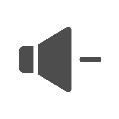 Sesi hoparlör simgesine alçalt. Megafon gibi hoparlör. Oyuncu için ortam simgesi. Eksi ile ses veya görüntü simgesi. Daha az ses. Vektör EPS 10