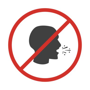 Virüs ve öksürük ikonu. Karantinaya alın. Tecrit edilmiş bir hastalık ve hasta bir insan. Koronavirüs enfeksiyonu. Resimlere hapşırma. Vektör EPS 10.