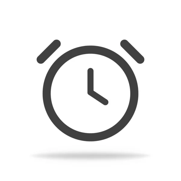Ícone Relógio Com Sombra Relógio Alarme Plano Vetor Eps — Vetor de Stock