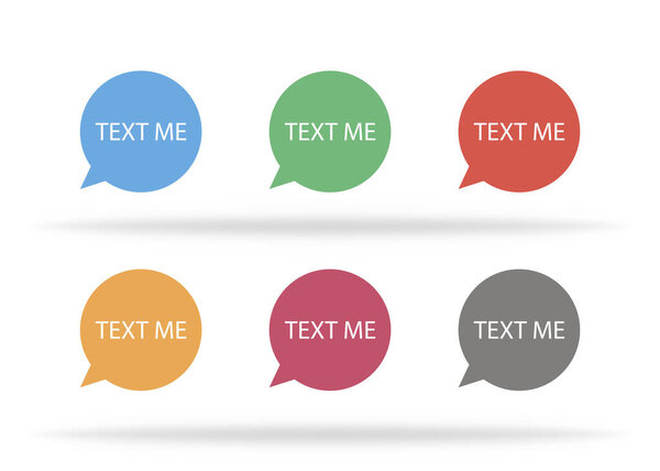 Texting bubble icons set. Message template for chatting and conversation. Chat colored circle to have dialogue. Vector EPS 10.