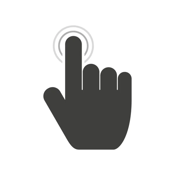 ドロップエフェクトでハンドアイコンをクリックします 手ベクトルをタップまたは押します 指で何かに触れる ベクトルEps — ストックベクタ