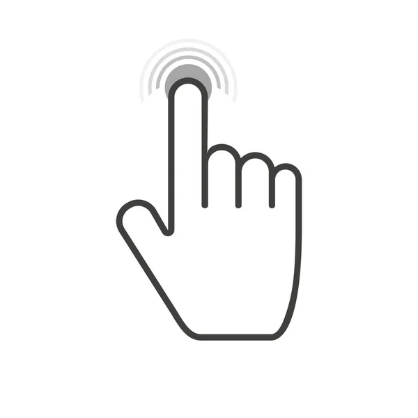 手のアイコンをクリックします 手ベクトルをタップまたは押します 指で何かに触れる ベクトルEps — ストックベクタ