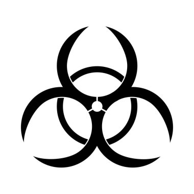Biyolojik tehlike uyarı sembolü. Kimyasal tehlike ikonu. Biyolojik tehlike uyarısı. Radyasyon uyarı bölgesi. Vektör EPS 10.