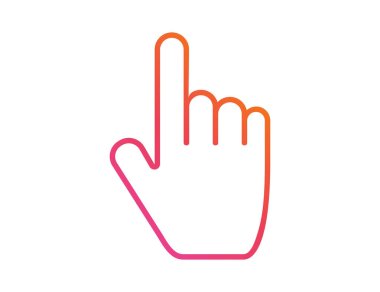 Parmağınla tıkla. Başparmak işaretleyici düğmesi tıklayarak veya bantlayarak. Sembollere dokun ya da bas. Renkli gökkuşağı tasarımı. El tıklama ya da seçim. Doğrusal simge. Vektör EPS 10.