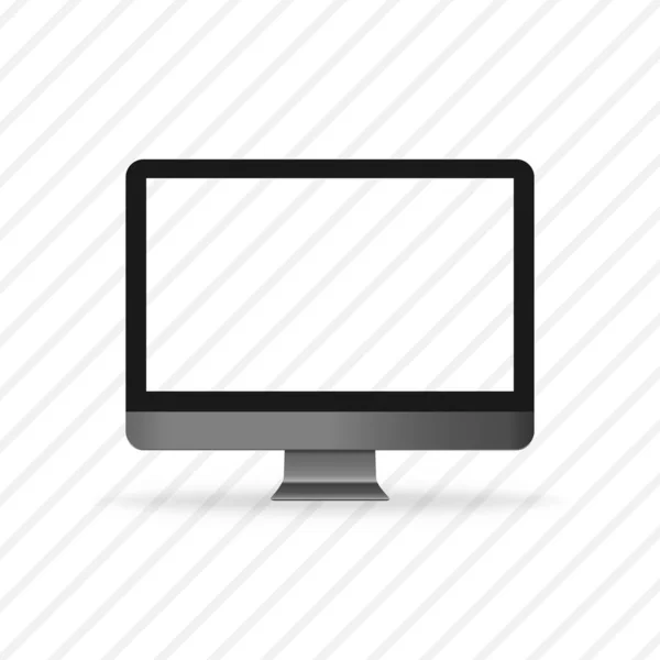 Počítačový Displej Izolovaný Realistickém Designu Bílém Pozadí Ikona Monitoru Počítače — Stockový vektor